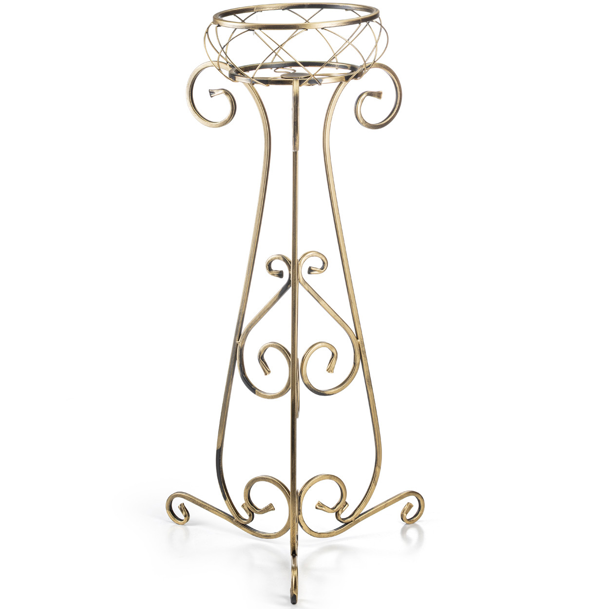 Kwietnik metalowy Fiorina 96x47,5x 47,5 cm Złoty Patynowany Rustykalny