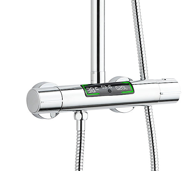 Colonne de douche thermostatique chrome XL, Edouard Rousseau Ekogest