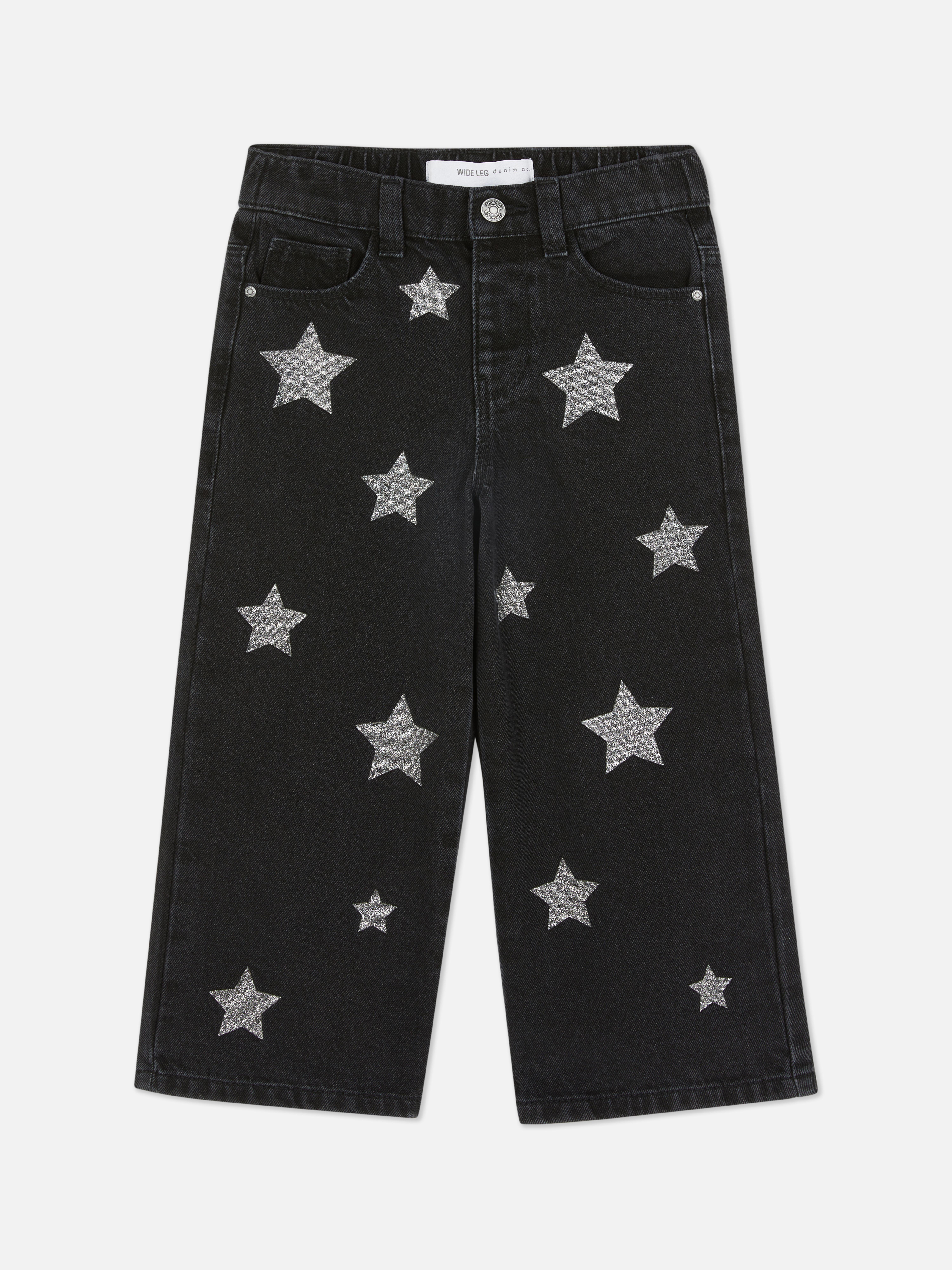 1.5-8yrs | Glitter Star Wide Leg Jeans