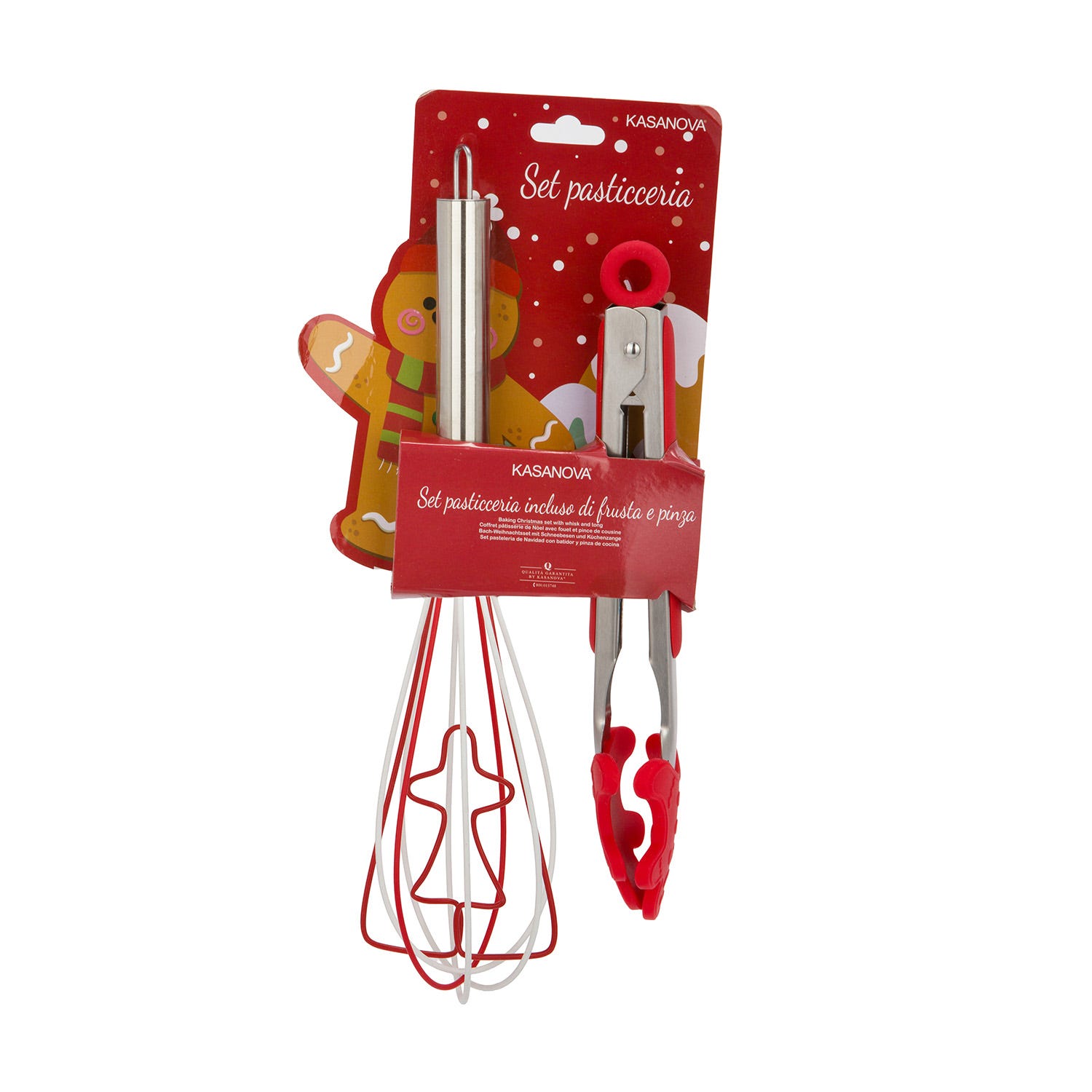 Set natalizio pinza e frusta silicone rosso