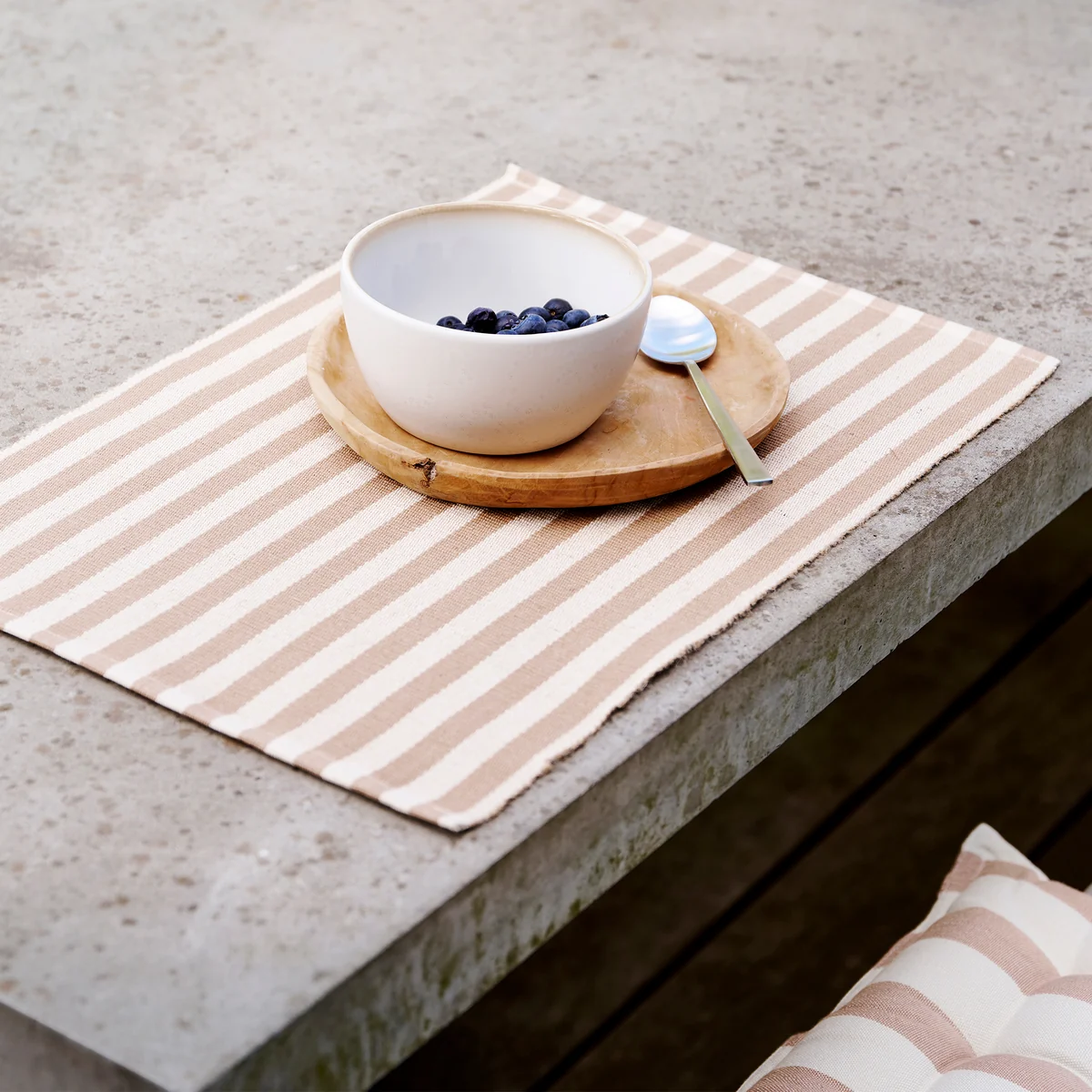 Södahl - Statement Stripe Tischset, 33 x 48 cm, beige (2er-Set)