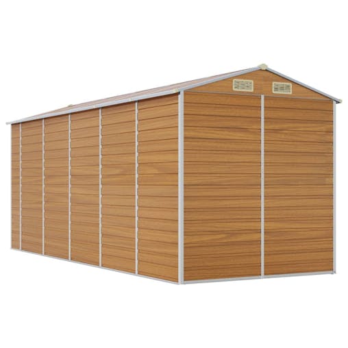 NNEVL Garden Shed Light Brown 191x470x198 cm Galvanised Steel