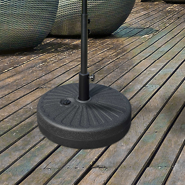 Parasol droit mat en acier Outsunny rond pied