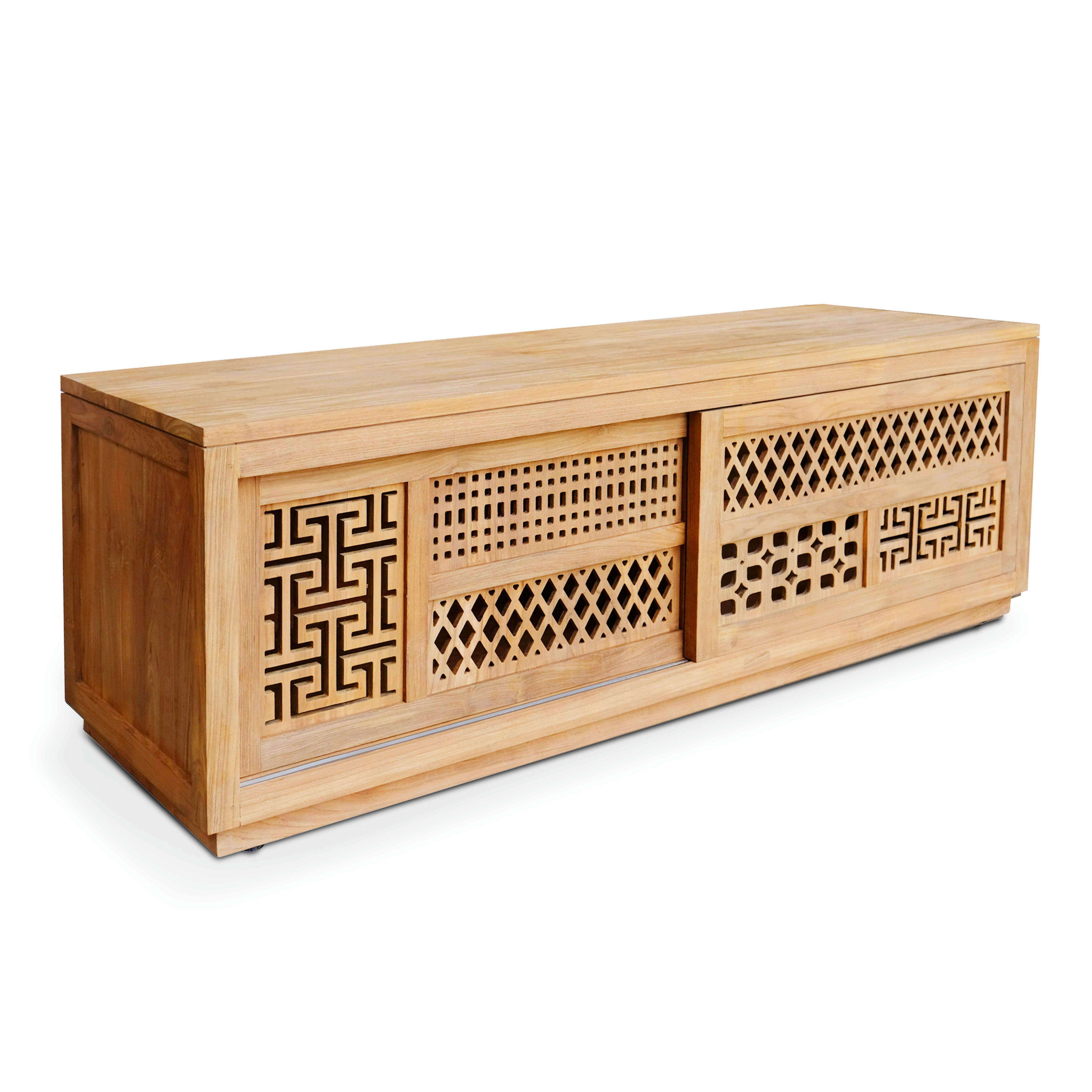 AKKARA - Meuble TV en teck massif recyclé 150 cm