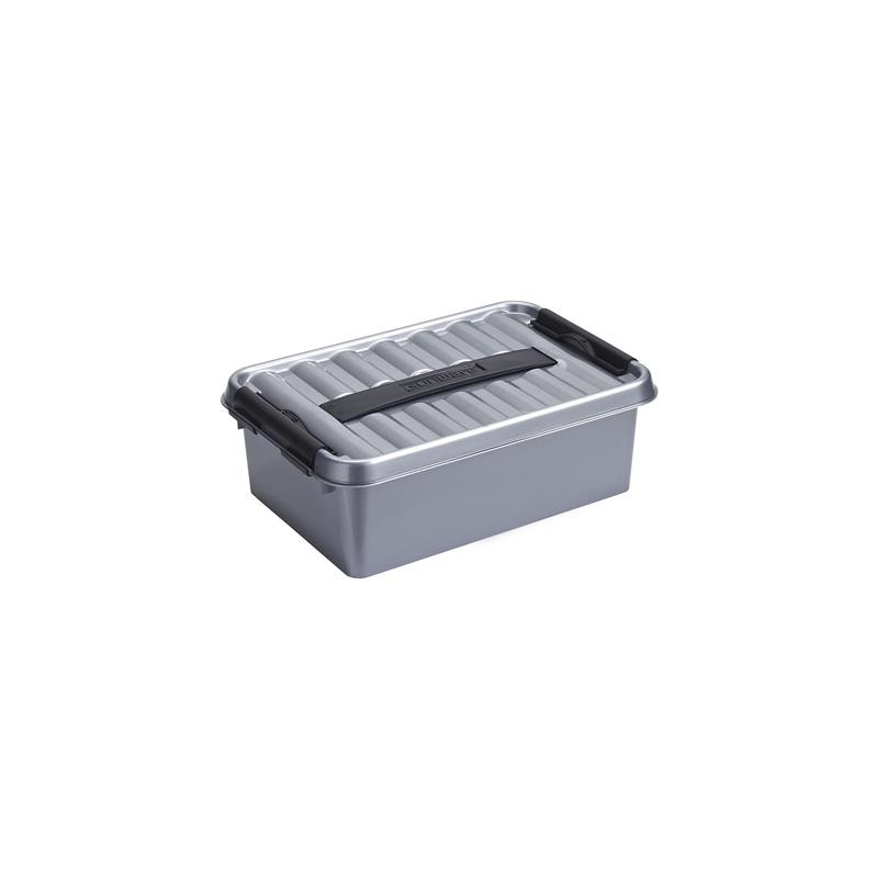 Box de rangement Q-line avec couvercle à clips gris 4 L SUNWARE