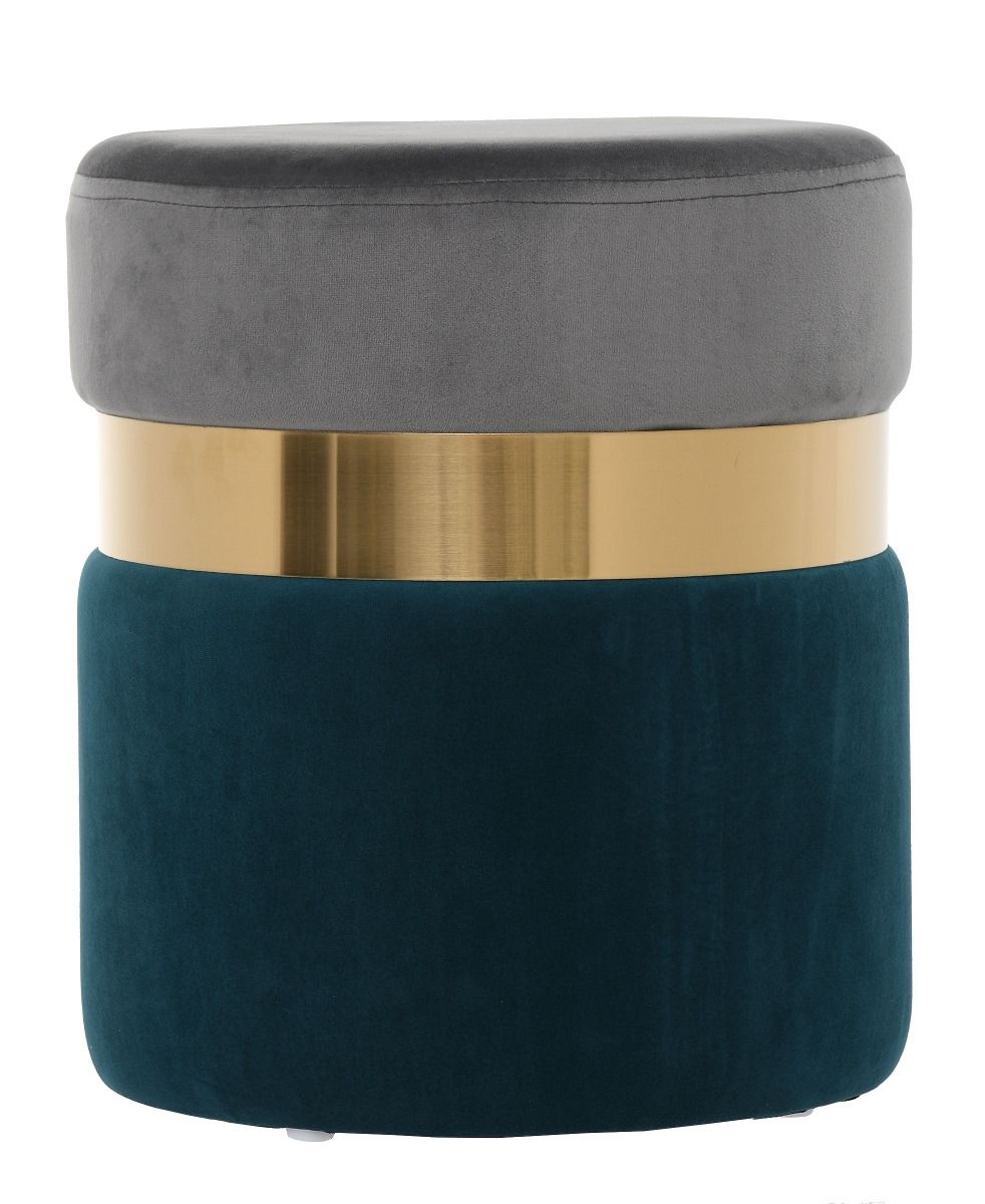 Pufa Infinity Duo 35x40cm velvet lt grey / turquoise