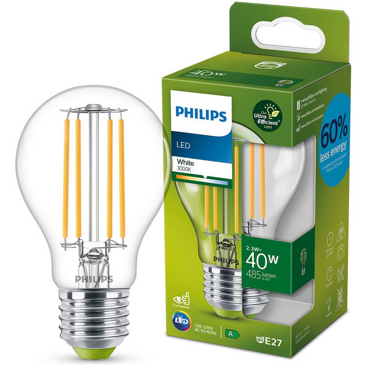 Philips 2.3W - 40W LED ES White Ultra Efficient Light Bulb