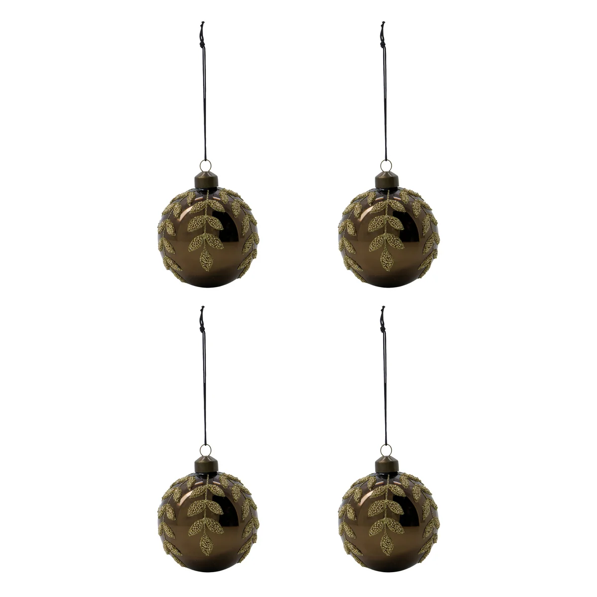 House Doctor - Tani Ornament, Ø 8 cm, braun (4er-Set)