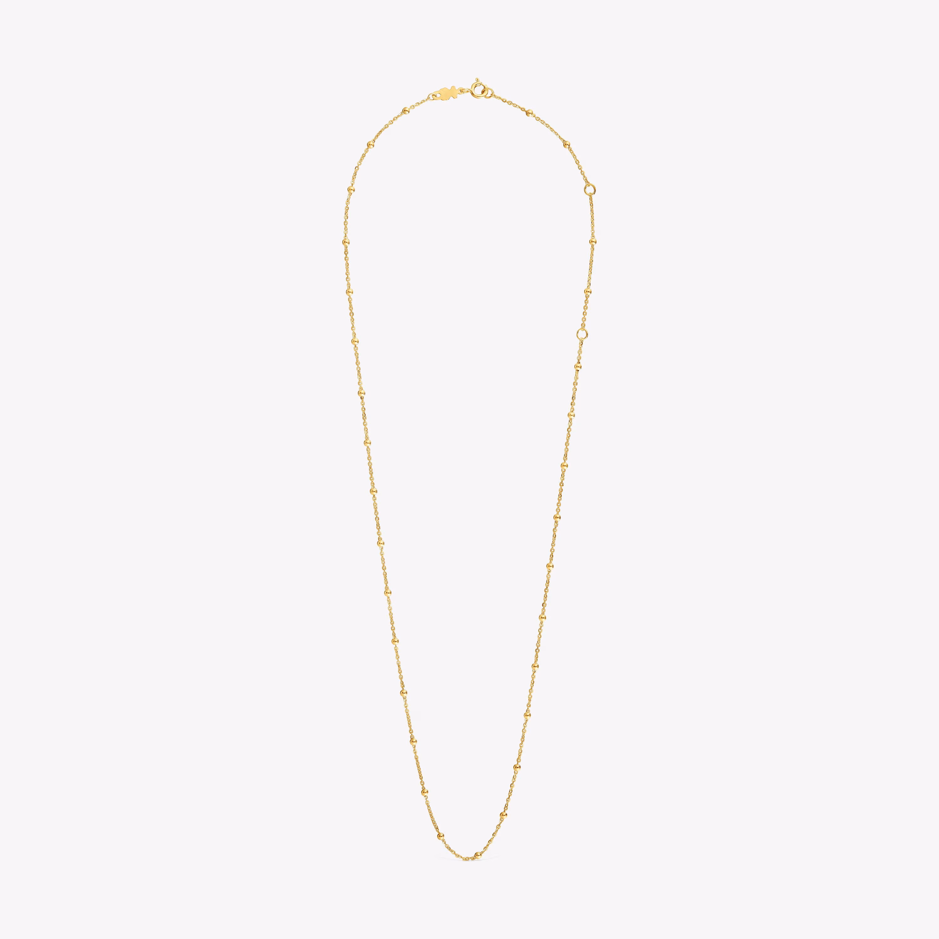 Gargantilla con baño de oro de 18 kt sobre plata con bolas intercaladas 60 cm TOUS Basics