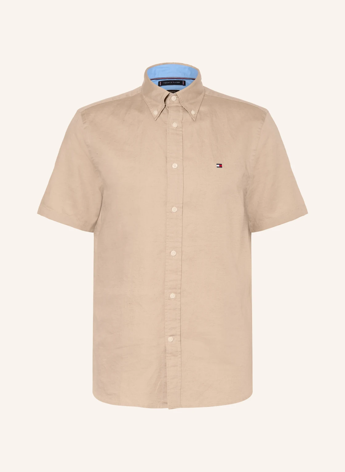 TOMMY HILFIGER Kurzarm-Hemd Regular Fit mit Leinen