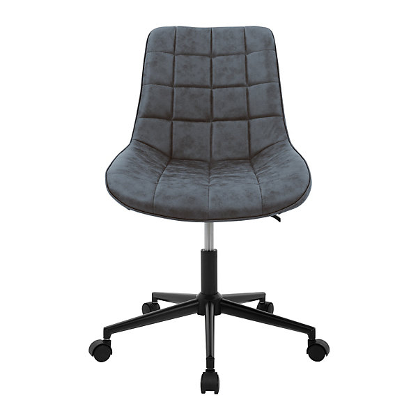 Chaise de bureau pivotante en simili anthracite tabouret pour salon et travail