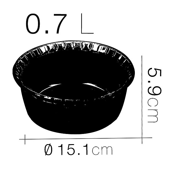 Lot de 6 moule soufflé rond, moule en verre fileté, plateau réfractaire, plat à four moule de cuisson 700 ml - D 15.1 x H 5.9 cm