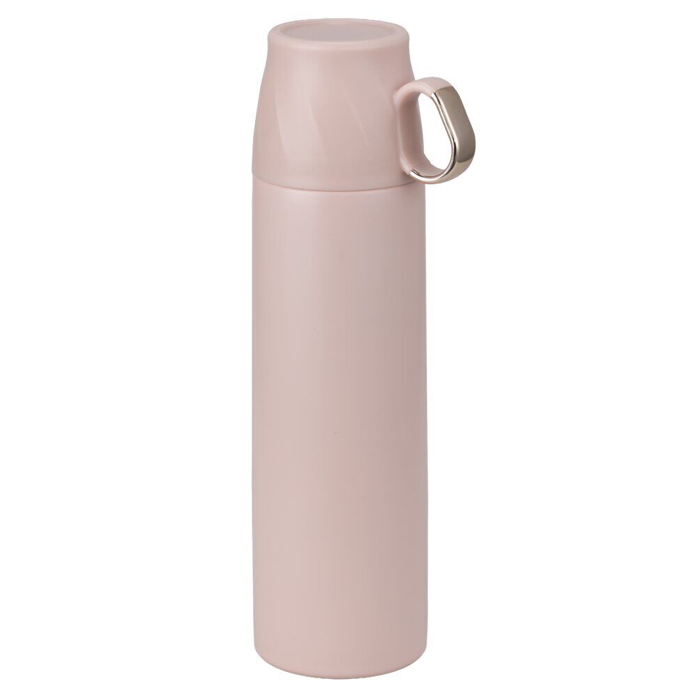 Bouteille isotherme inox 500ml avec tasse plastique Ø7xH22,5cm (2 modèles)