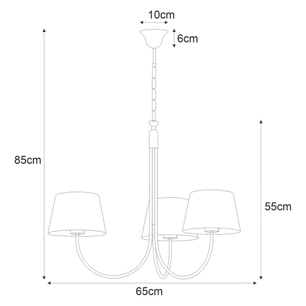 Żyrandol czarno-złoty SASTO 3xE27x40W wym:85x65x65 Kaja