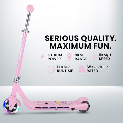 NNEMB Electric Scooter, Ages 5-11, Adjustable Height, Lithium Battery, Brushless Motor, Pink