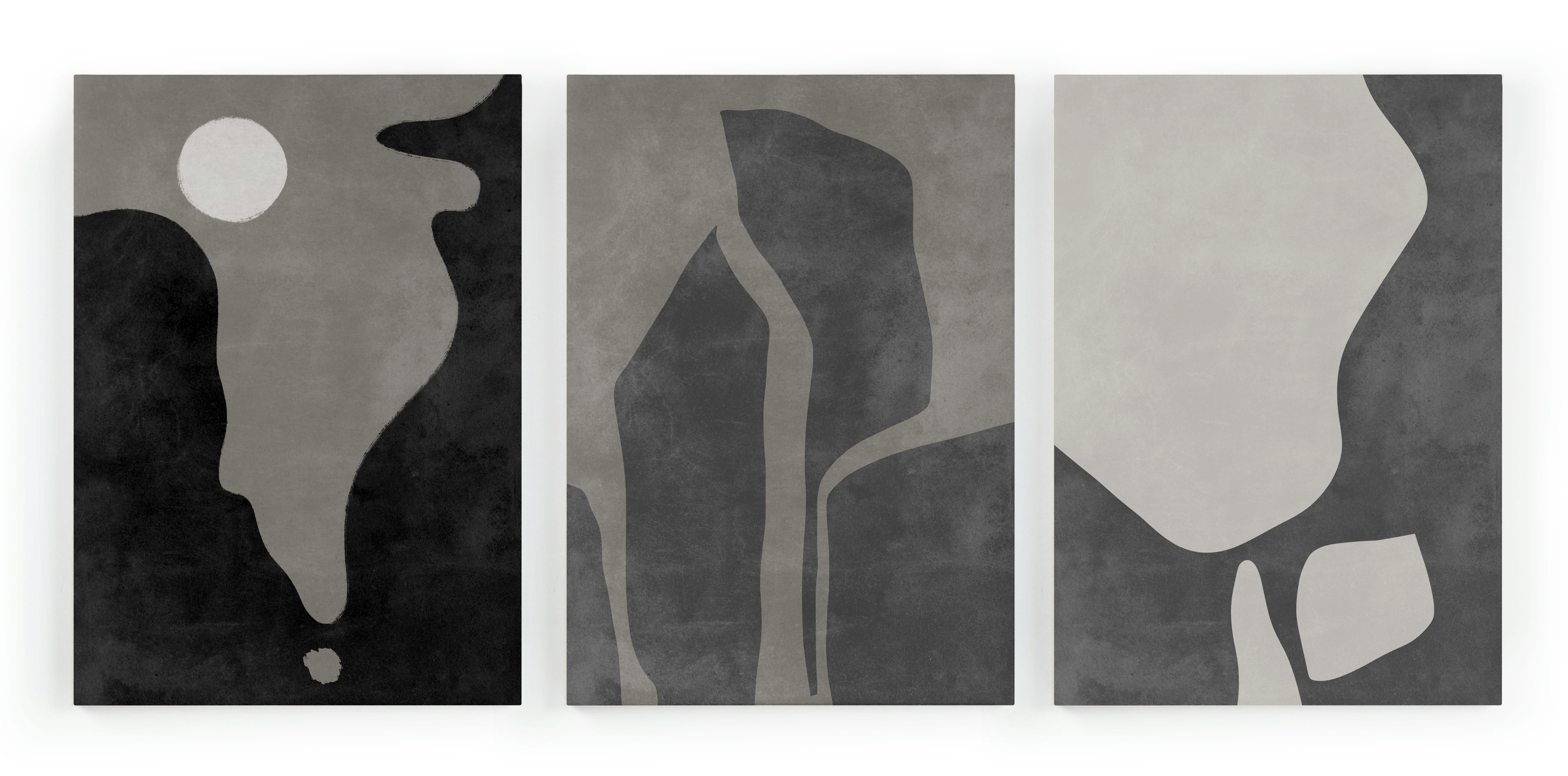 HILLS LANDSCAPE - Set 3 Peintures sur toile 60x40 imprimées colline