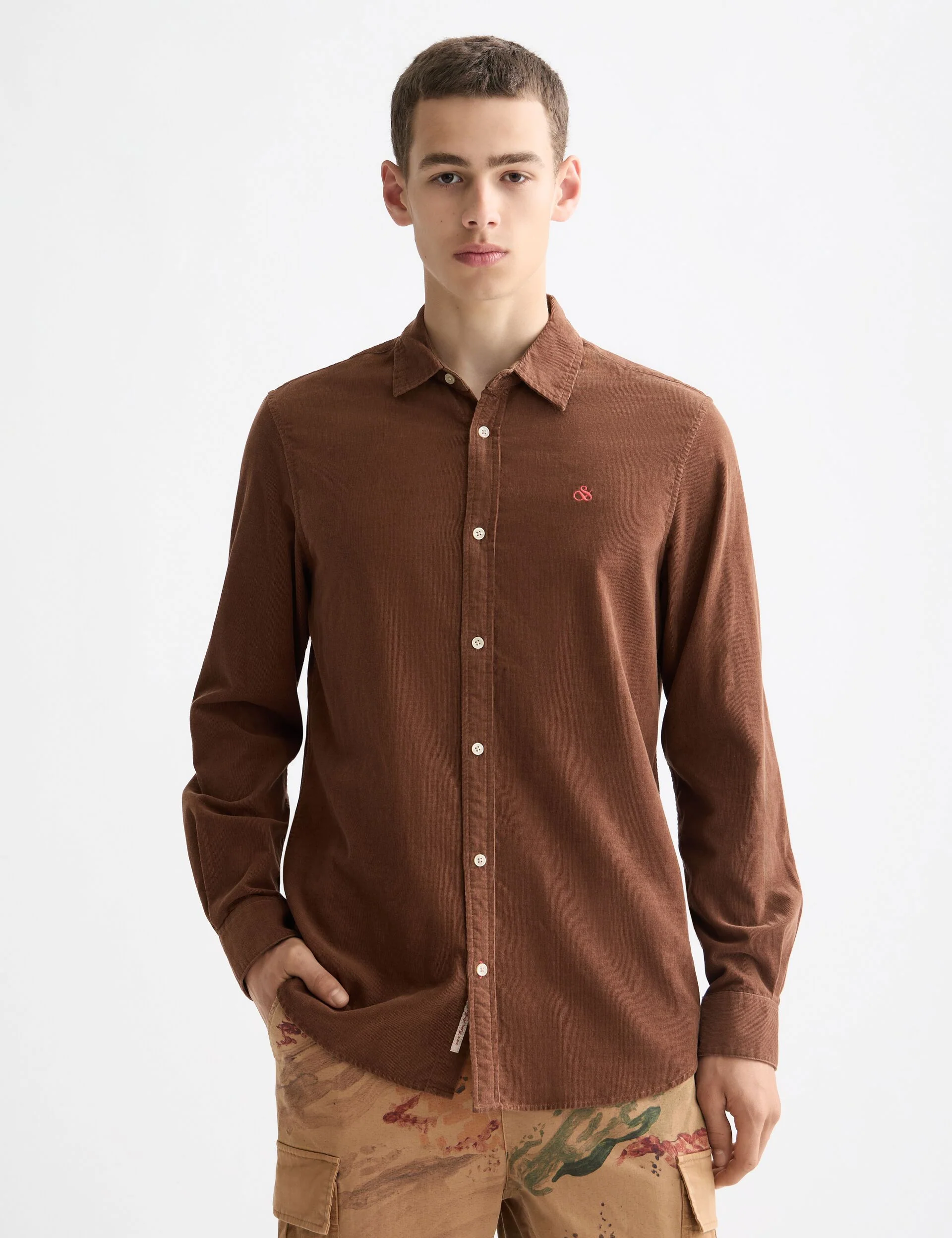 Regular-fit corduroy shirt