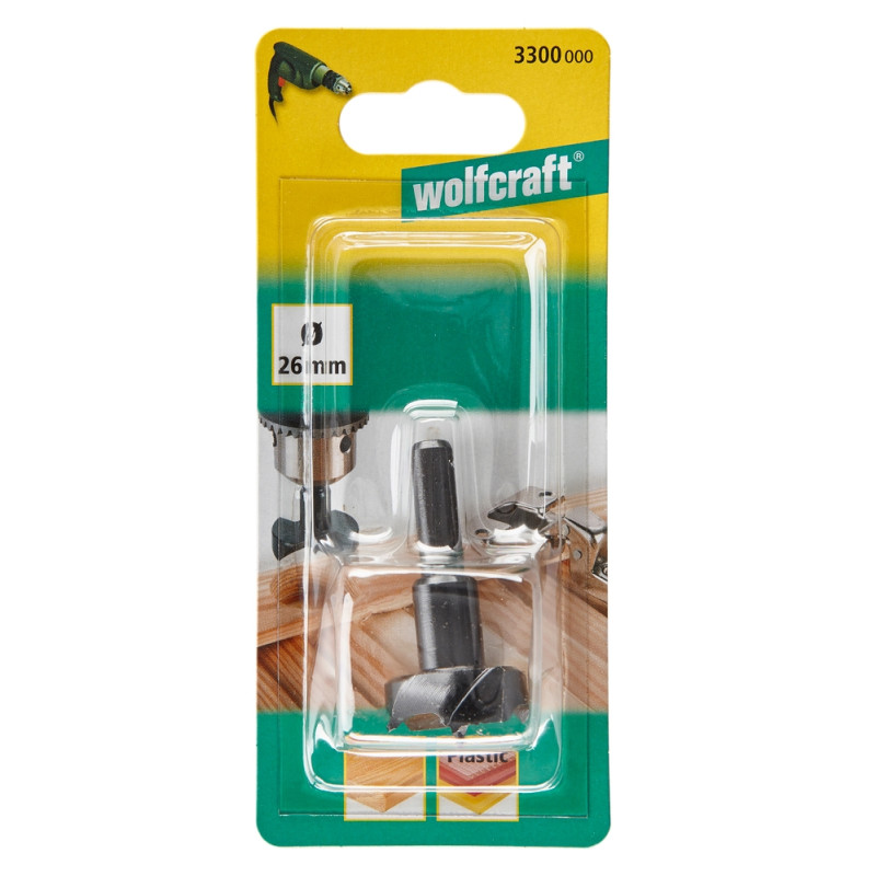 Fraise d'encastrement pour bois en WS Ø 26 x 53 mm WOLFCRAFT