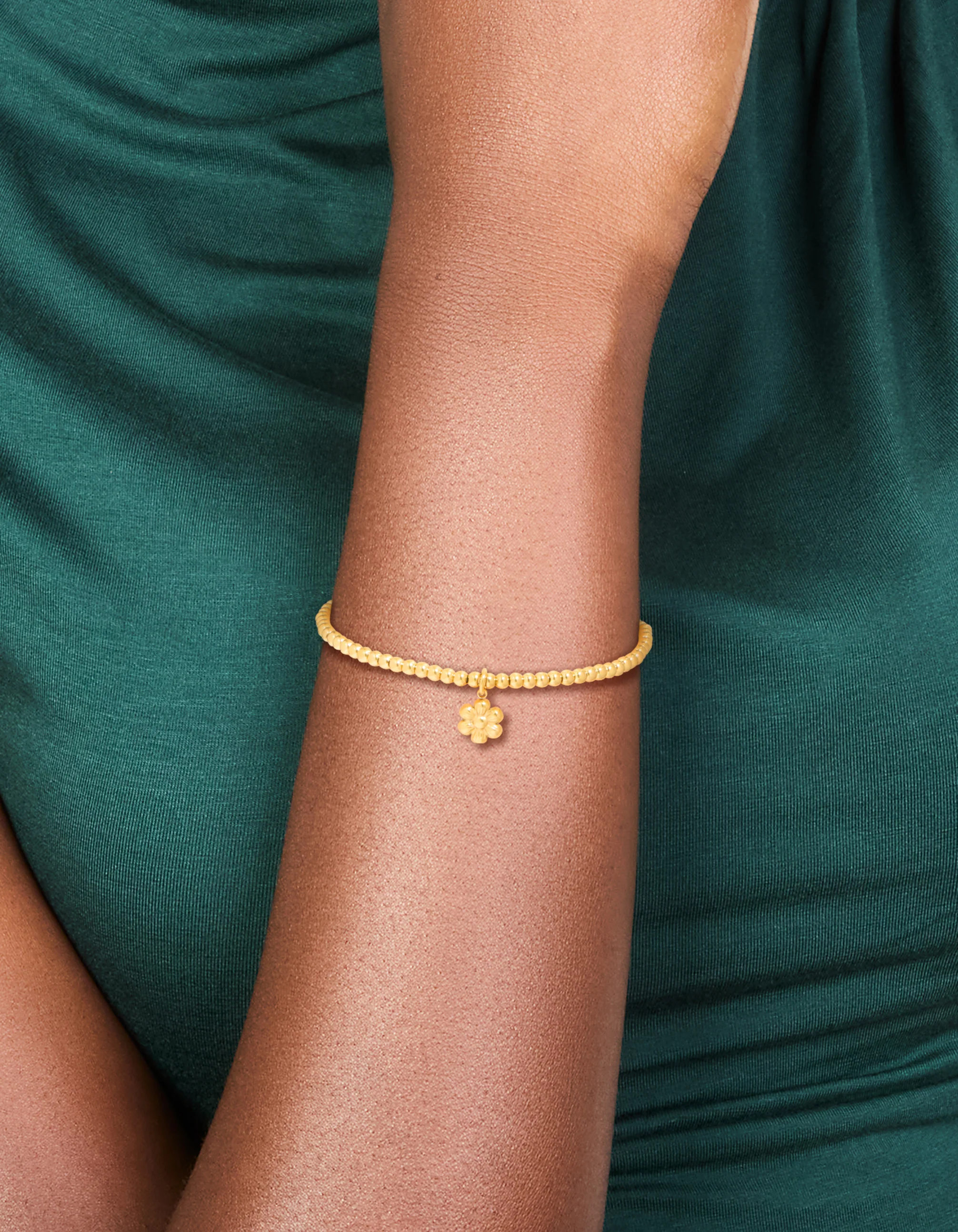 Waterproof Gold Plated Stainless Steel Stretch Flower Bracelet