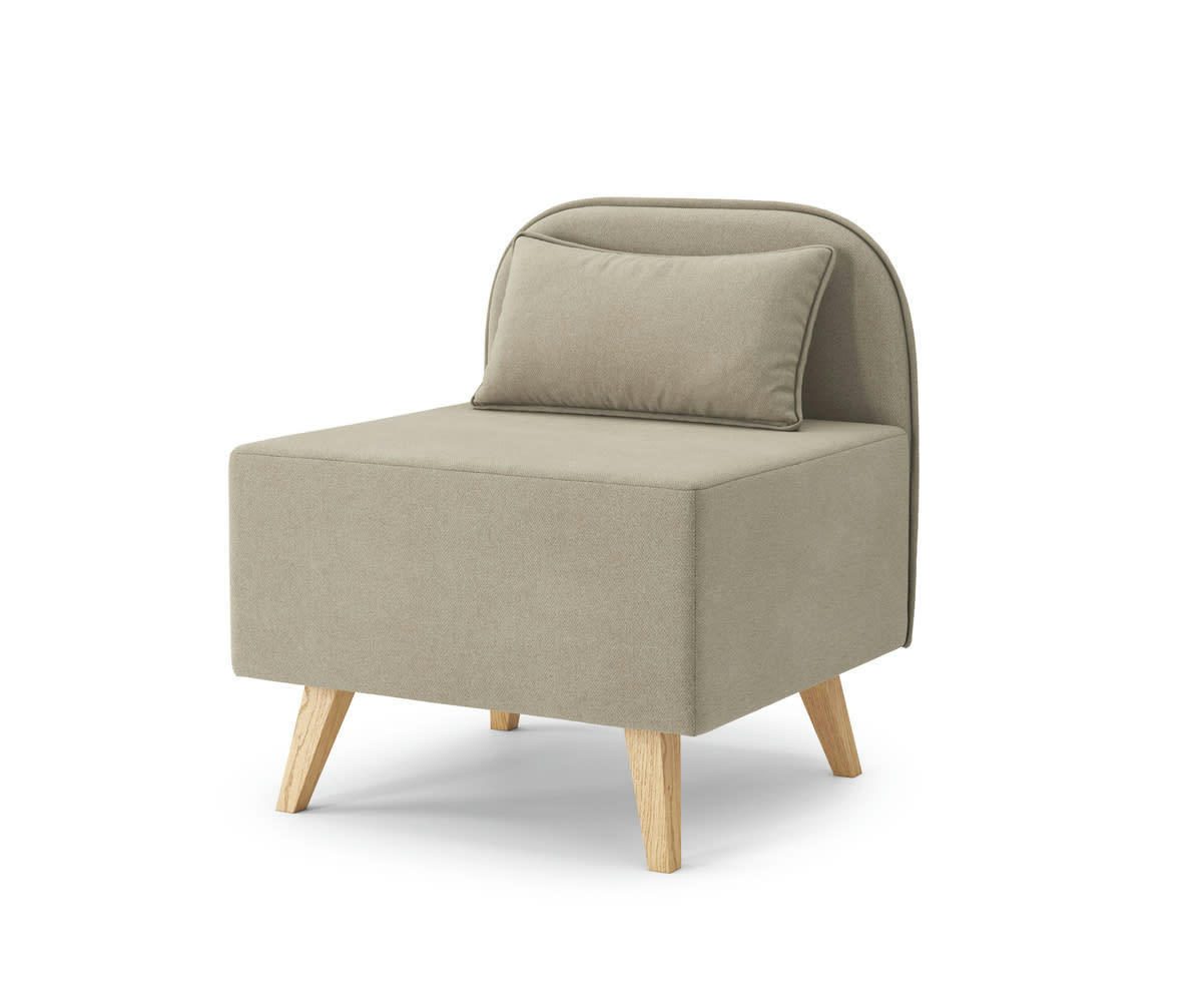 SARAH - Fauteuil  en tissu grège