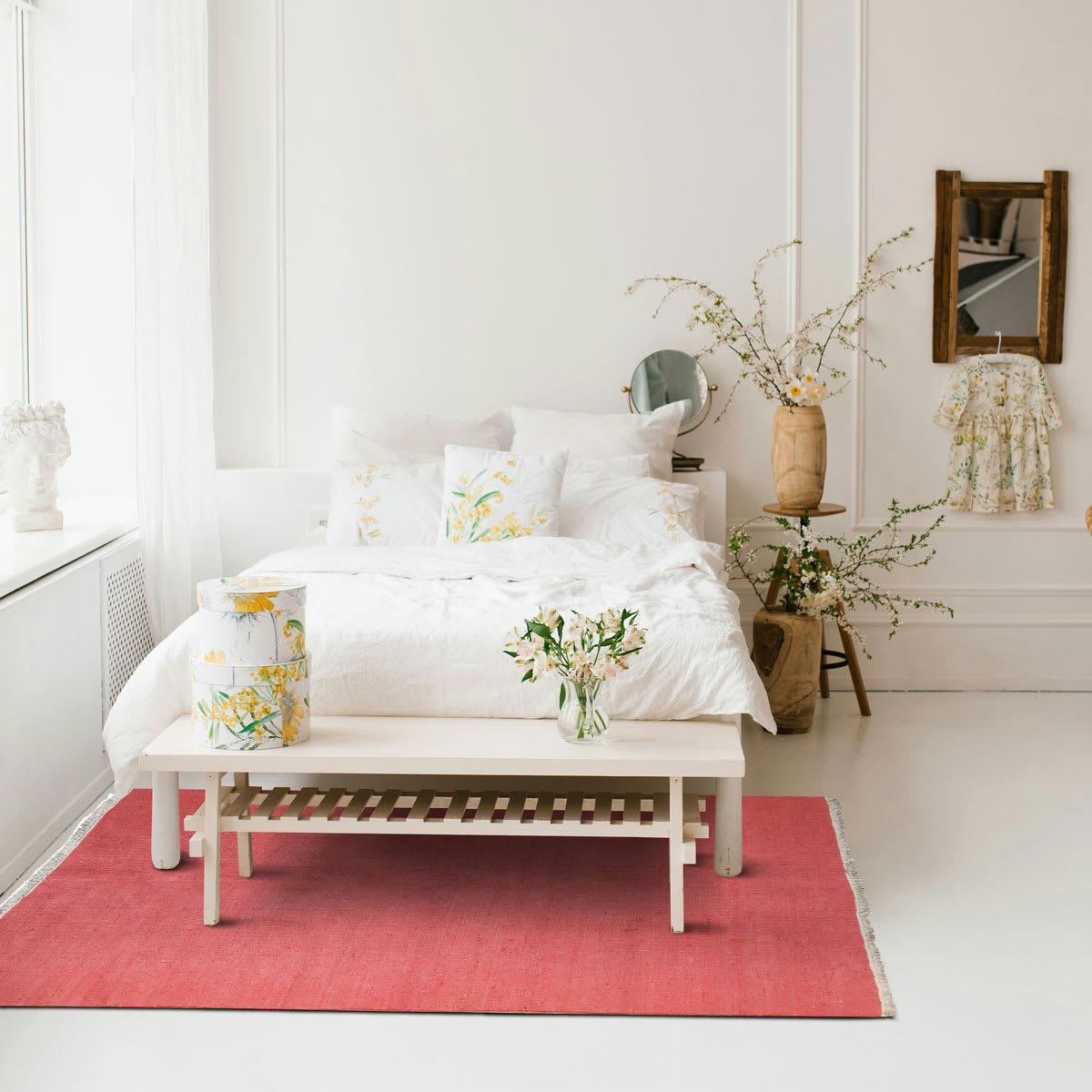 ESSENCE - Tapis en jute et coton avec franges terra cotta 80x150