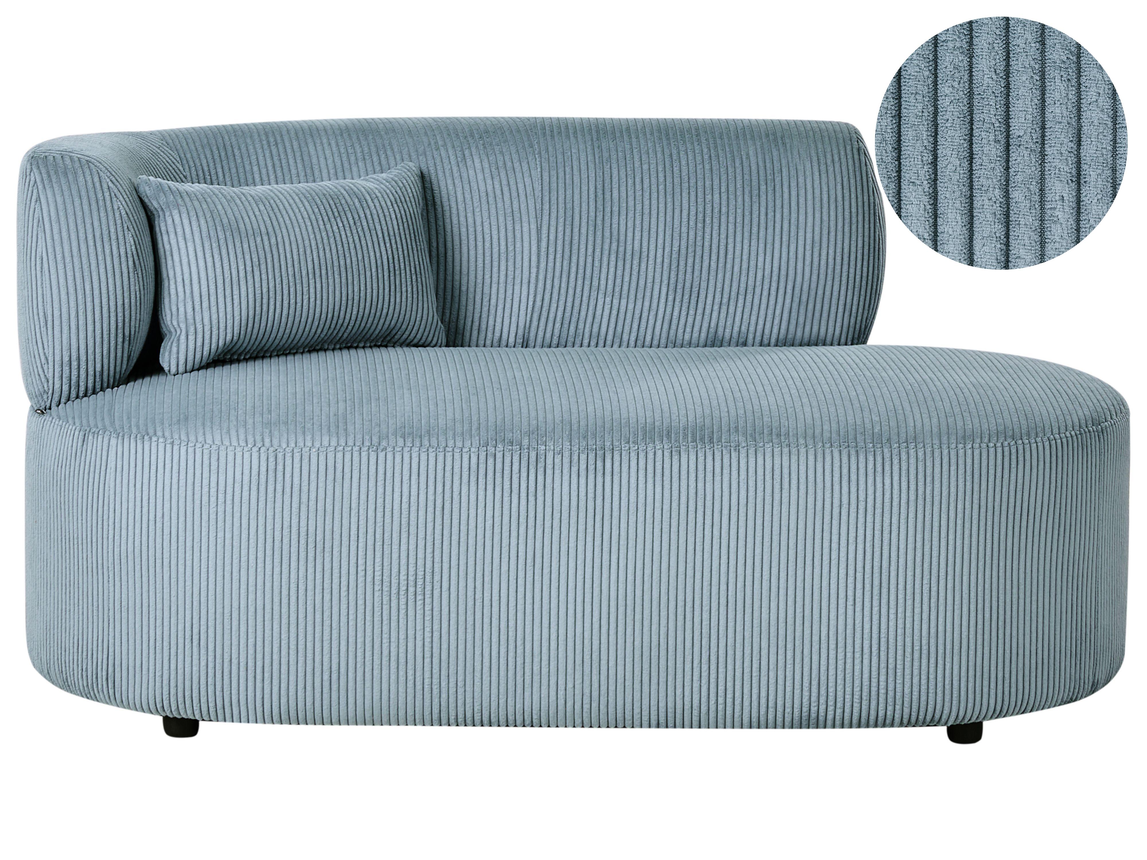 Left-Hand Chaise Longue VANVEY Corduroy Blue