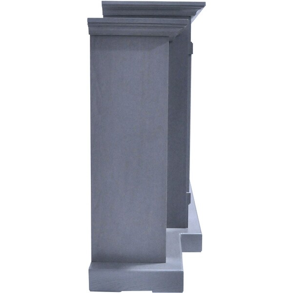 Cambridge Sanoma 72 In. Electric Fireplace in Slate Blue with Built-in Bookshelves and a Multi-Color LED Flame Display