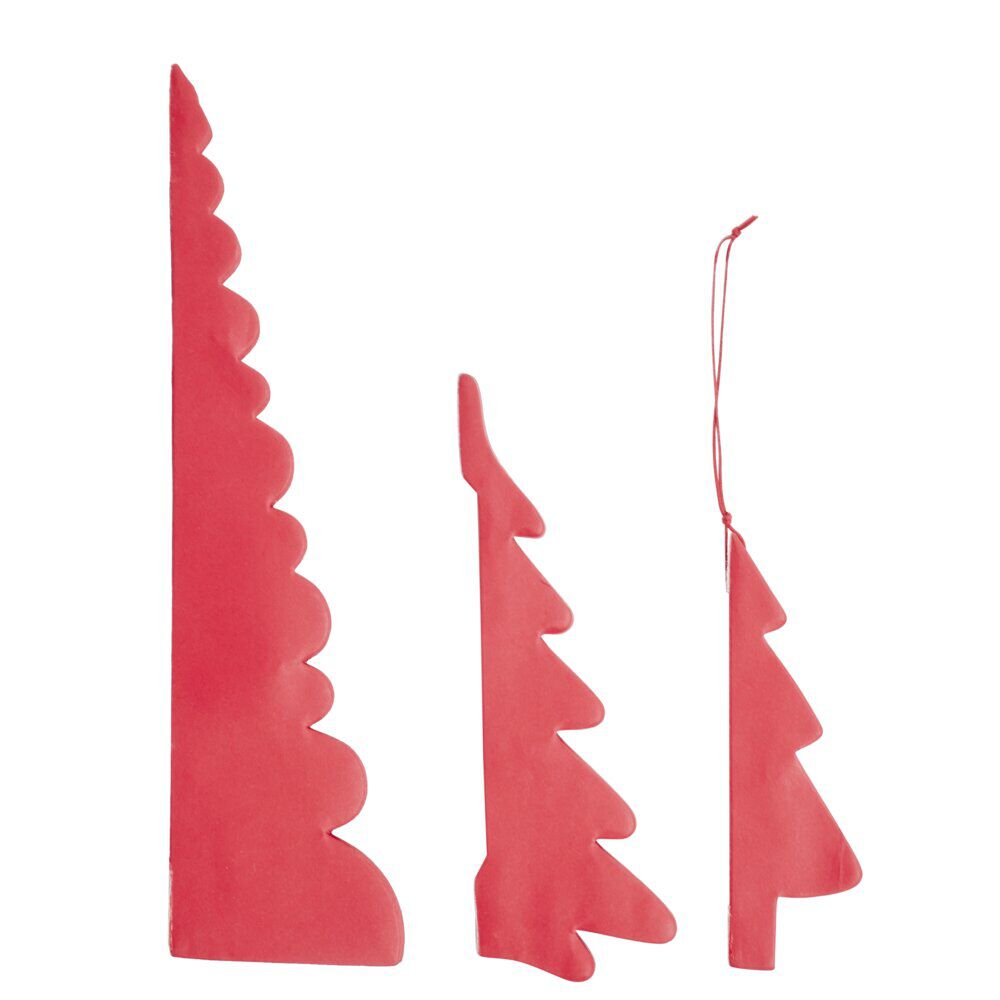 Décoration de No&euml;l à poser sapin en papier x3 H30cm (2 modèles)