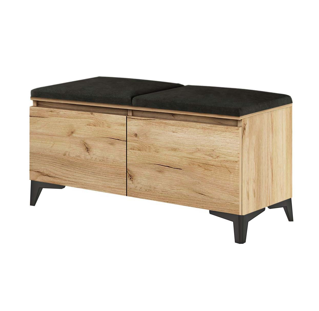 Szafka Megan 2S Dąb Craft Złoty/Czarny 100X37X61 Cm