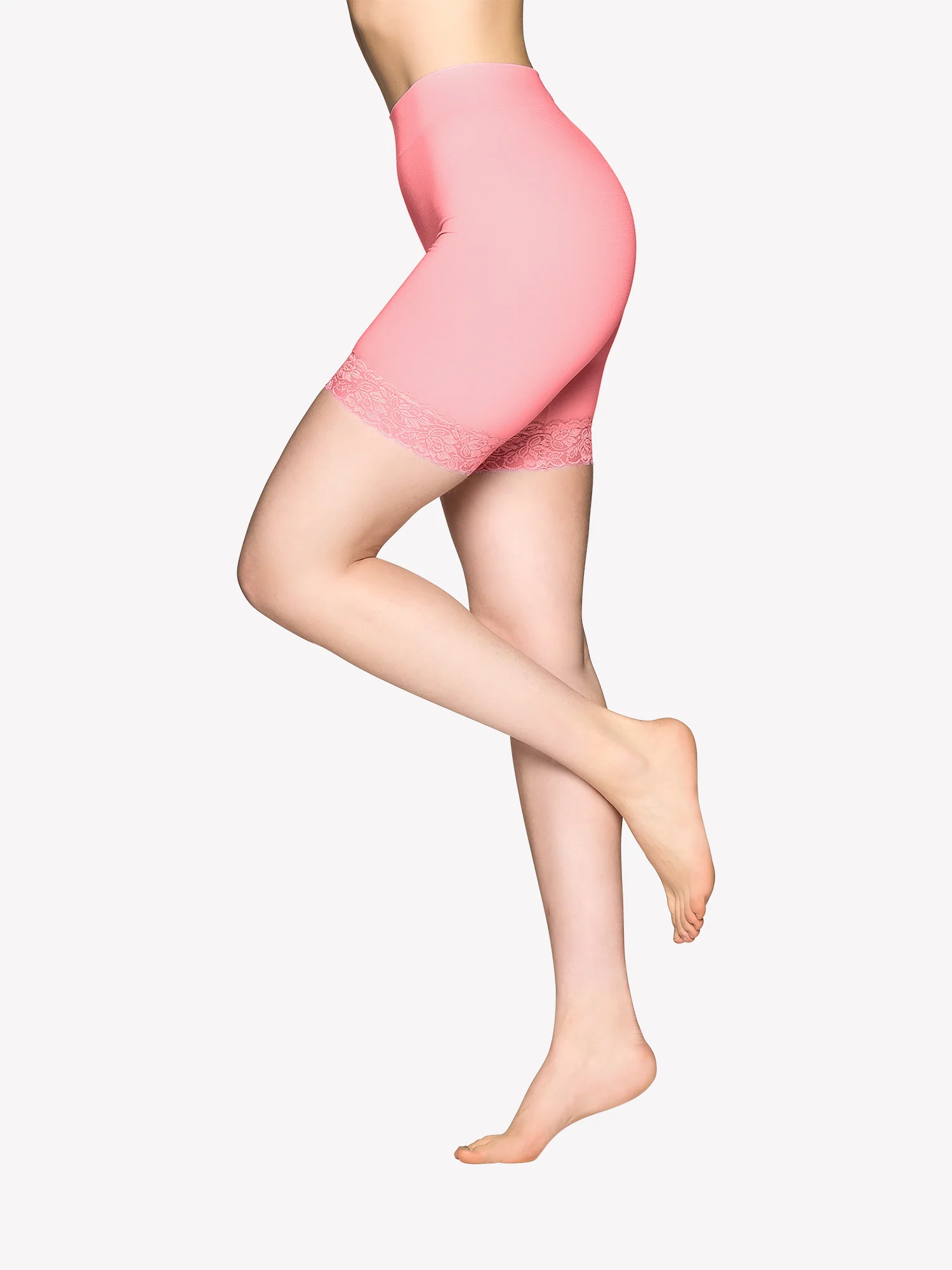SEAMLESS LACE SHORT leggingsit - vaaleanpunainen
