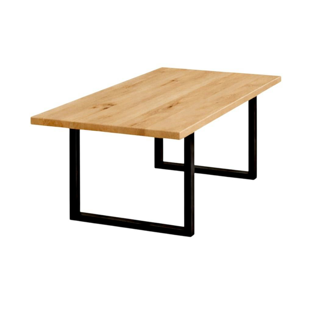 Table extensible bois de chêne huilé pieds en U 180 cm PALERME