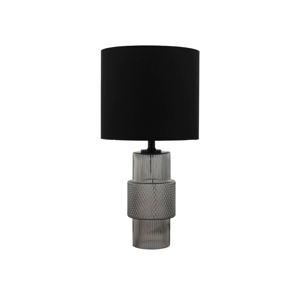 HOME DELUXE Grote tafellamp van glas YUKI - Rookgrijs