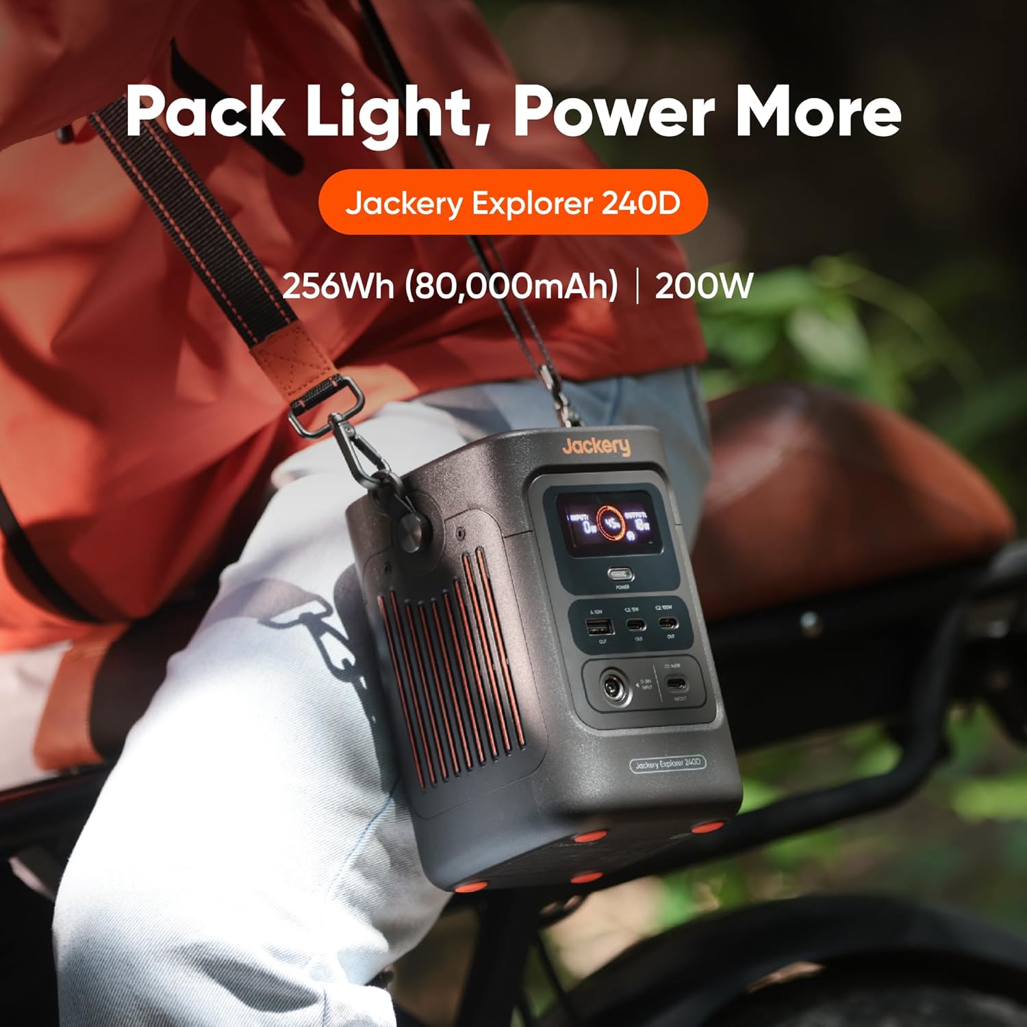 Jackery Explorer 240D Power Bank with Adjustable Strap