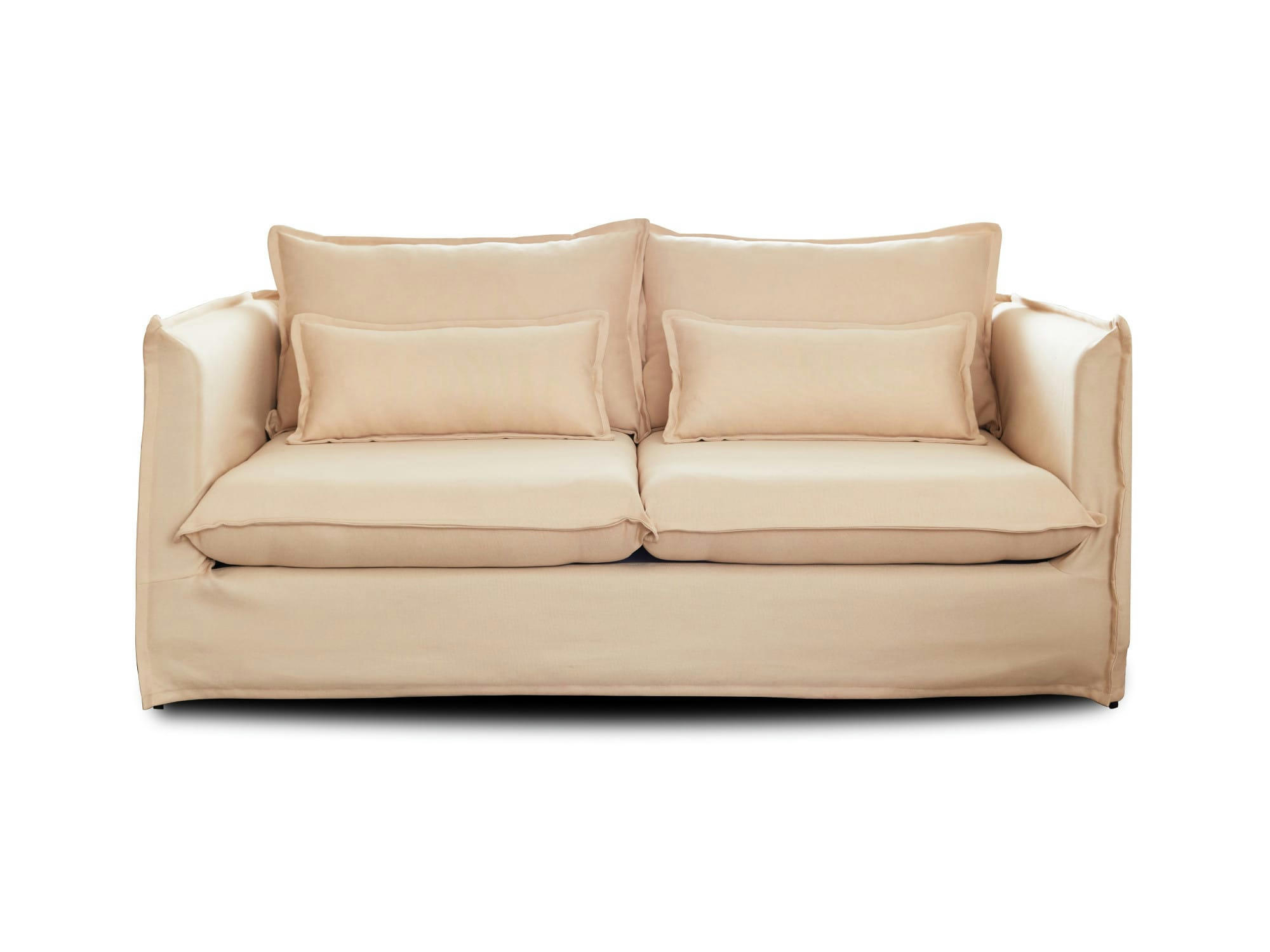 ADRIANN - Canapé droit 2 places en tissu beige