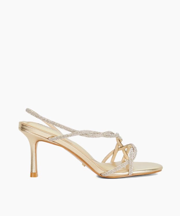 Milene Gold - Embellished Strappy Sandals