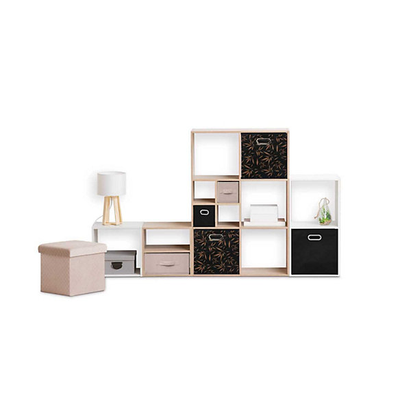 Lot de 2 boites de rangement en tissu Casual