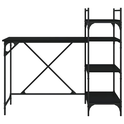 NNEVL Computer Desk with Shelves Black 120x47x109 cm