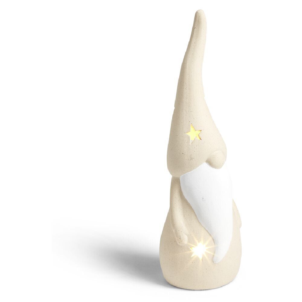 Gnome lumineux à poser beige H22,5cm