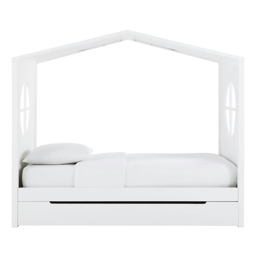 Bucolique - Lit cabane enfant 90x190 blanc