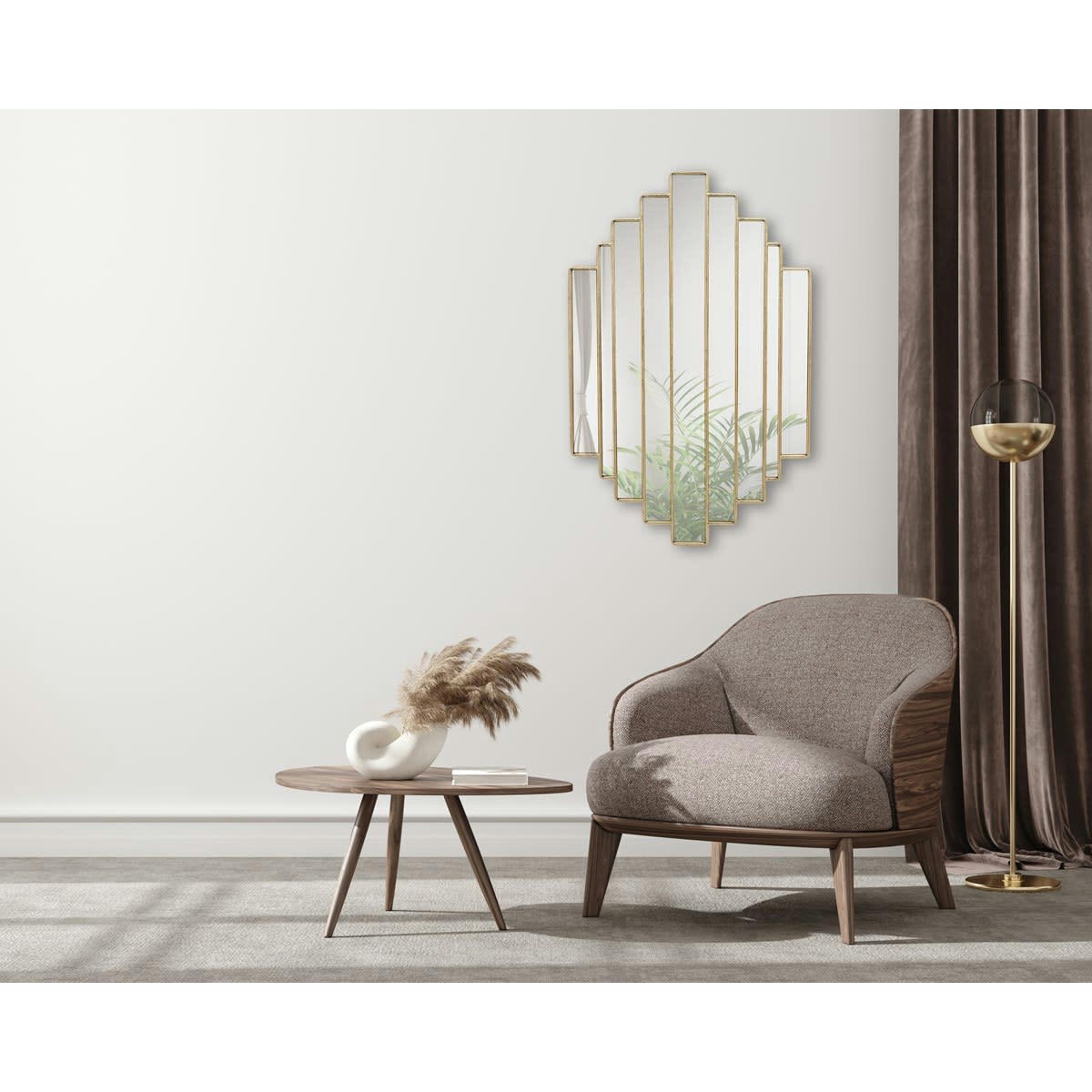 - Miroir art déco métal doré 51x80cm