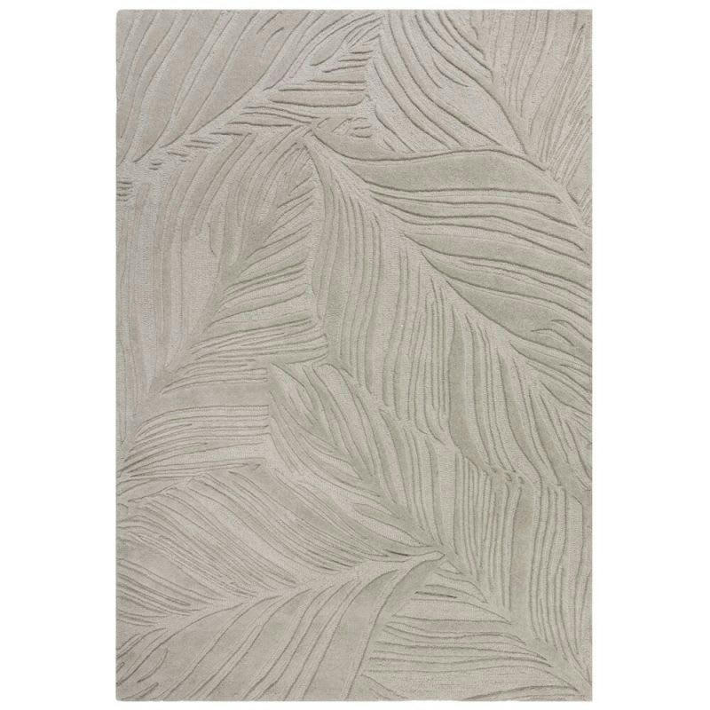 LEAF - Tapis en laine Gris effet 3D relief feuilles Lino 160 x 230