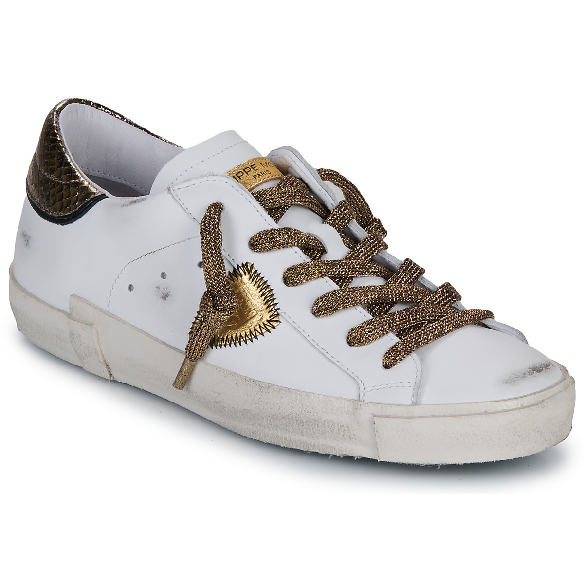 Philippe Model - PRSX LOW WOMAN - White / Gold