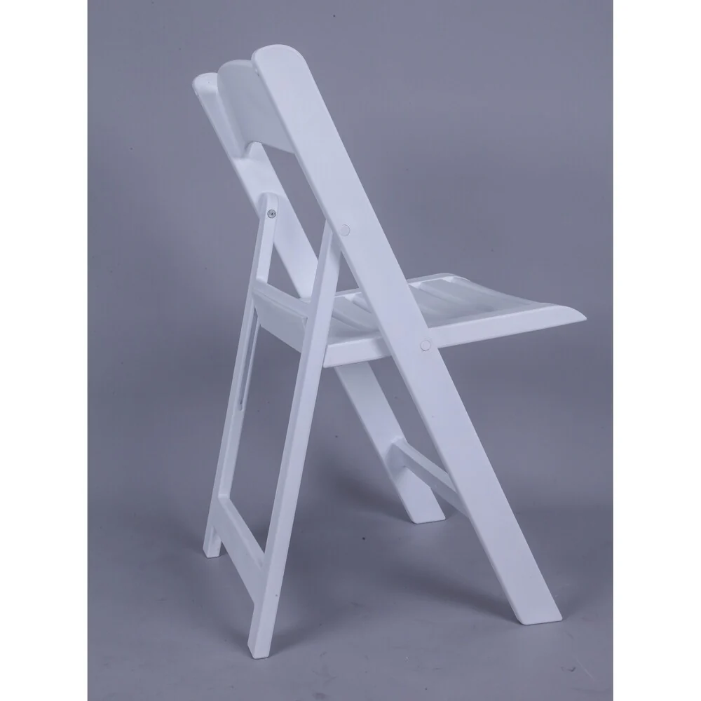 Nexus Resin Folding Chair with Slatted Seat- White