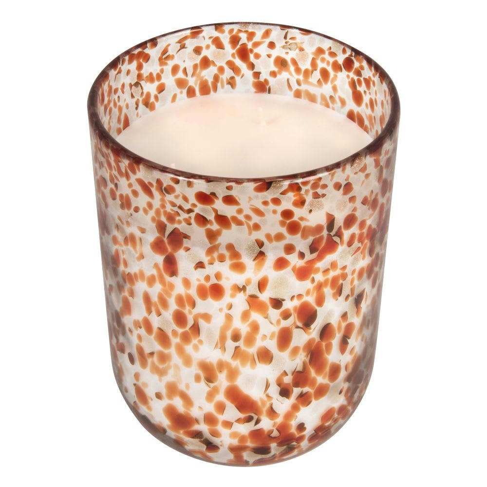 LEO - Bougie parfumée en verre marron et blanc, 1300g