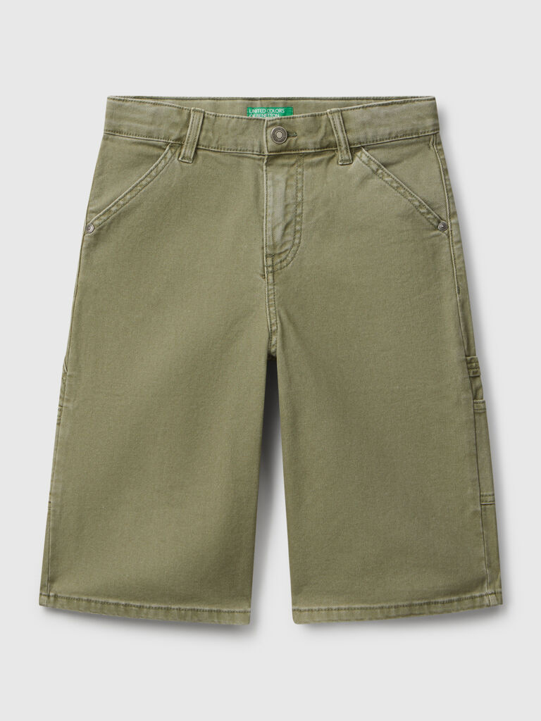 Cargo knee-length jeans