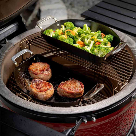 2 poêles demi lune en acier au carbone - Kamado Joe