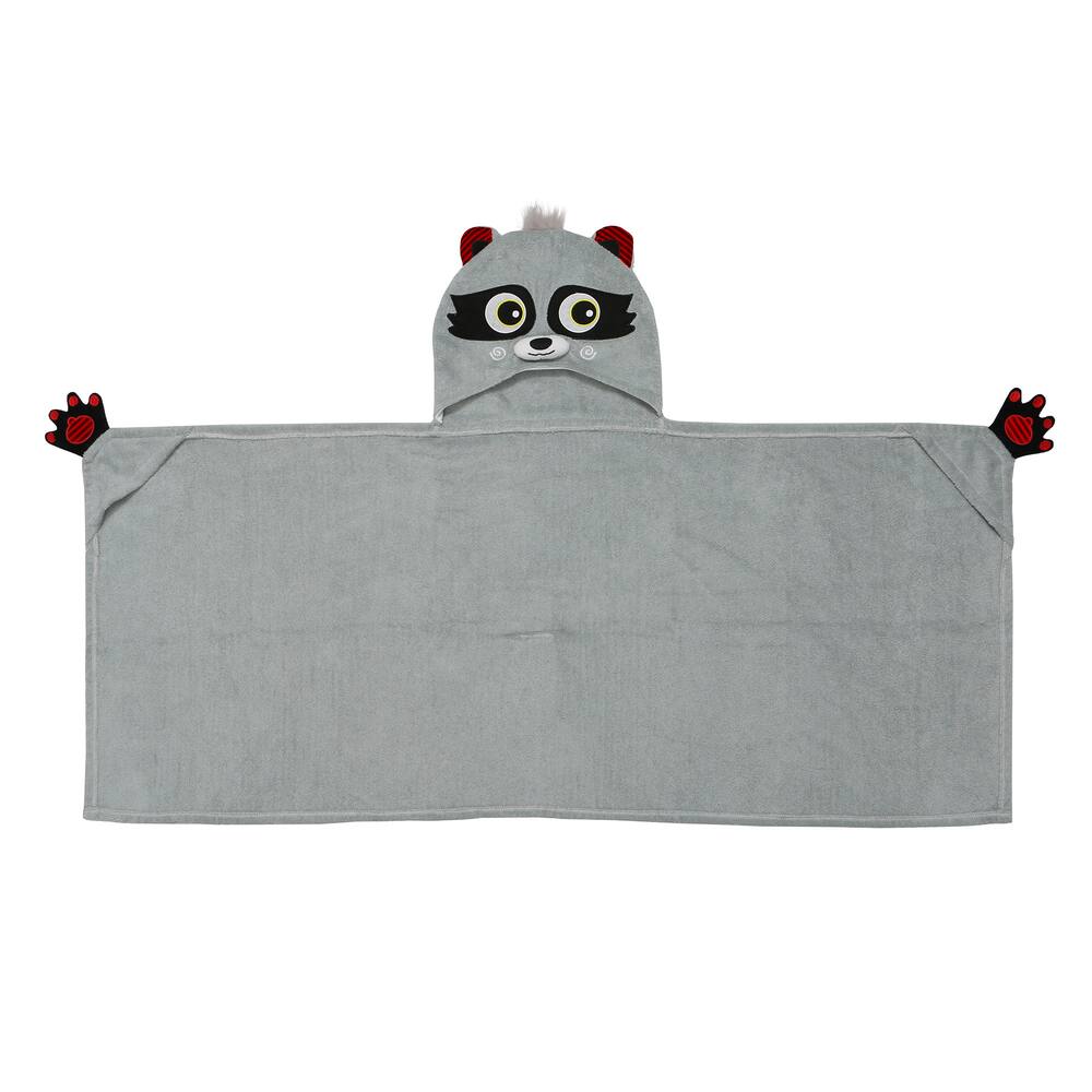 ZOOCCHINI Kids Terry Hooded Bath Towel - Rocco the Raccoon