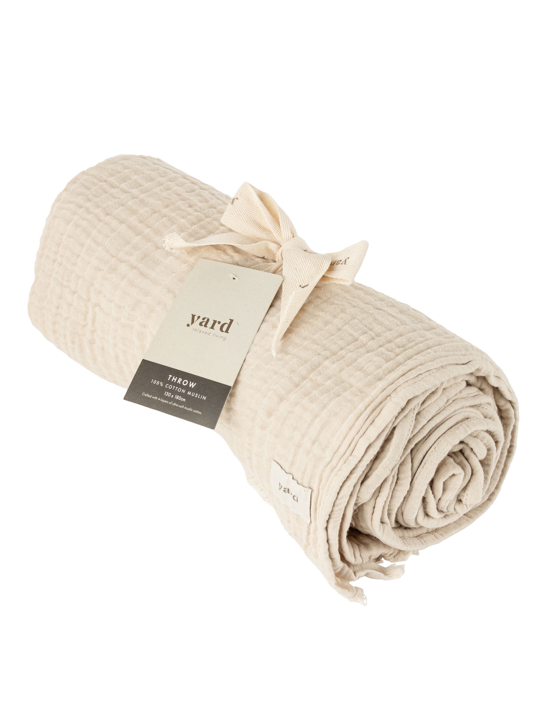 Yard Natural Lark Muslin Crinkle 100% Cotton Throw