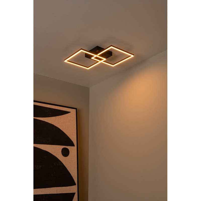Plafonnier LED Arianne noir blanc dimmable 950 lm 23 W LUCIDE