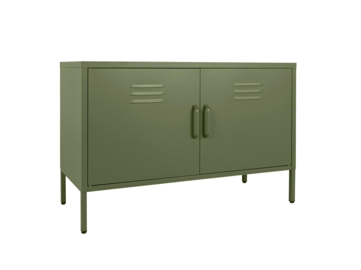 MaximaVida metalen TV lockerkast Finn 100 x 40 x 64 cm olijfgroen - 1 schap